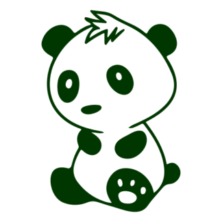 Baby Panda Decal (Dark Green)